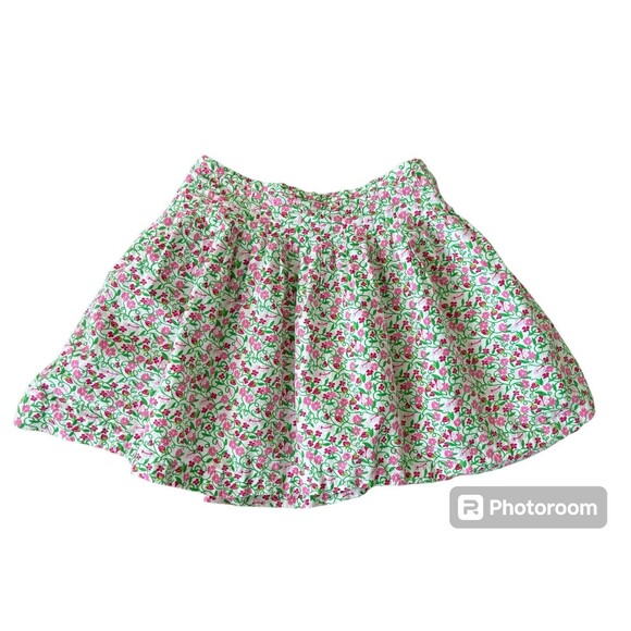 Lilly Pulitzer Green Pink‎ Floral Skirt Cotton Girls Size 10 - Picture 1 of 8